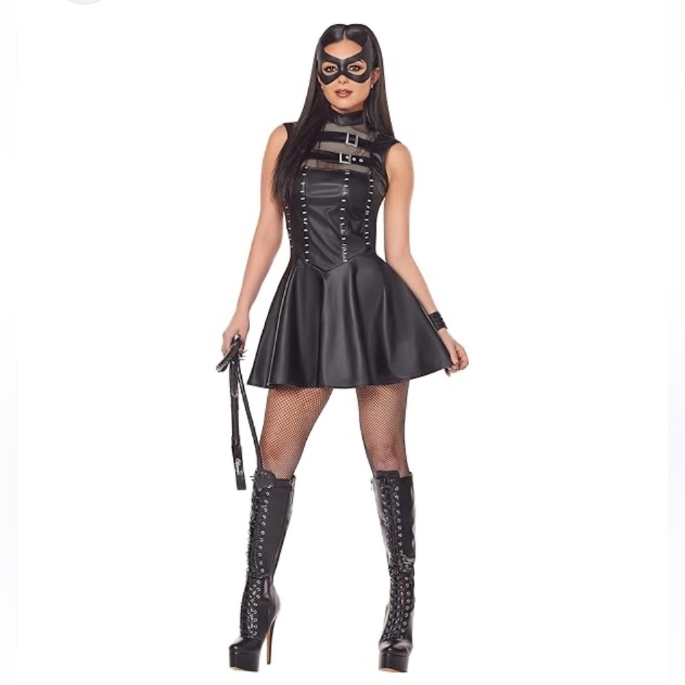 DC Comics Catwoman Black Faux Leather Dress - Size Small